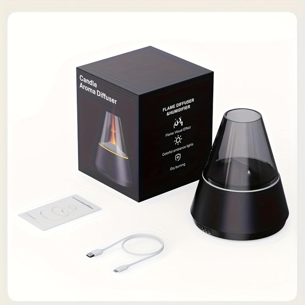 Luxury-Style Ultrasonic Cool Mist Essential Oil Aromatherapy Diffuser with Candlelight Night Light Effect & Remote Control Zevon