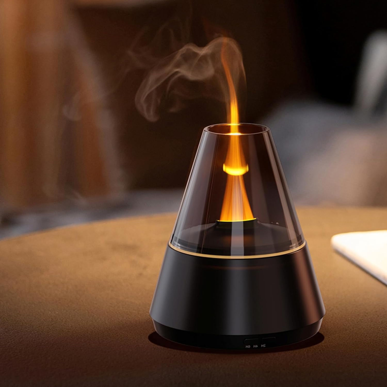 Luxury-Style Ultrasonic Cool Mist Essential Oil Aromatherapy Diffuser with Candlelight Night Light Effect & Remote Control Zevon