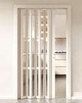 Wood Grain Accordion Folding Multi-Fold Retractable Screen Panel Internal Closet Door with Handle Zevon