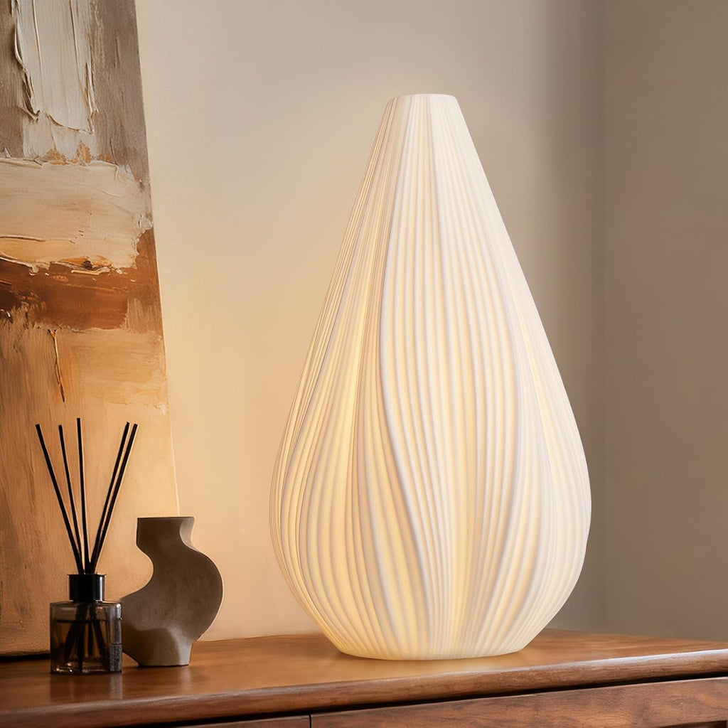 Rondure 12.5" Modern Ceramic Table Lamp with Fully Dimmable Translucent Shade & Warm Ambient Lighting White Zevon