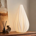 Rondure 12.5" Modern Ceramic Table Lamp with Fully Dimmable Translucent Shade & Warm Ambient Lighting White Zevon