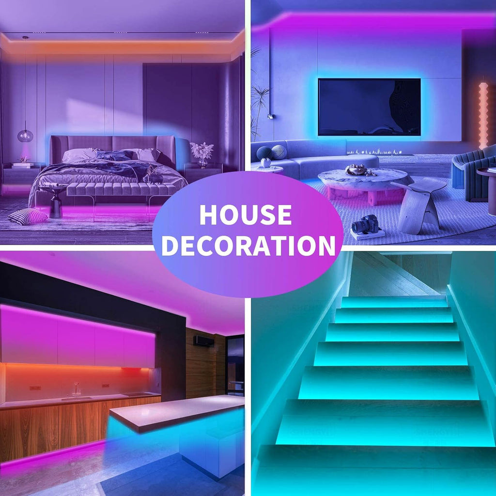 KSIPZE 100ft RGB LED Strip Lights with Smart App Control Remote & Music Sync Color Changing Home Decor Zevon